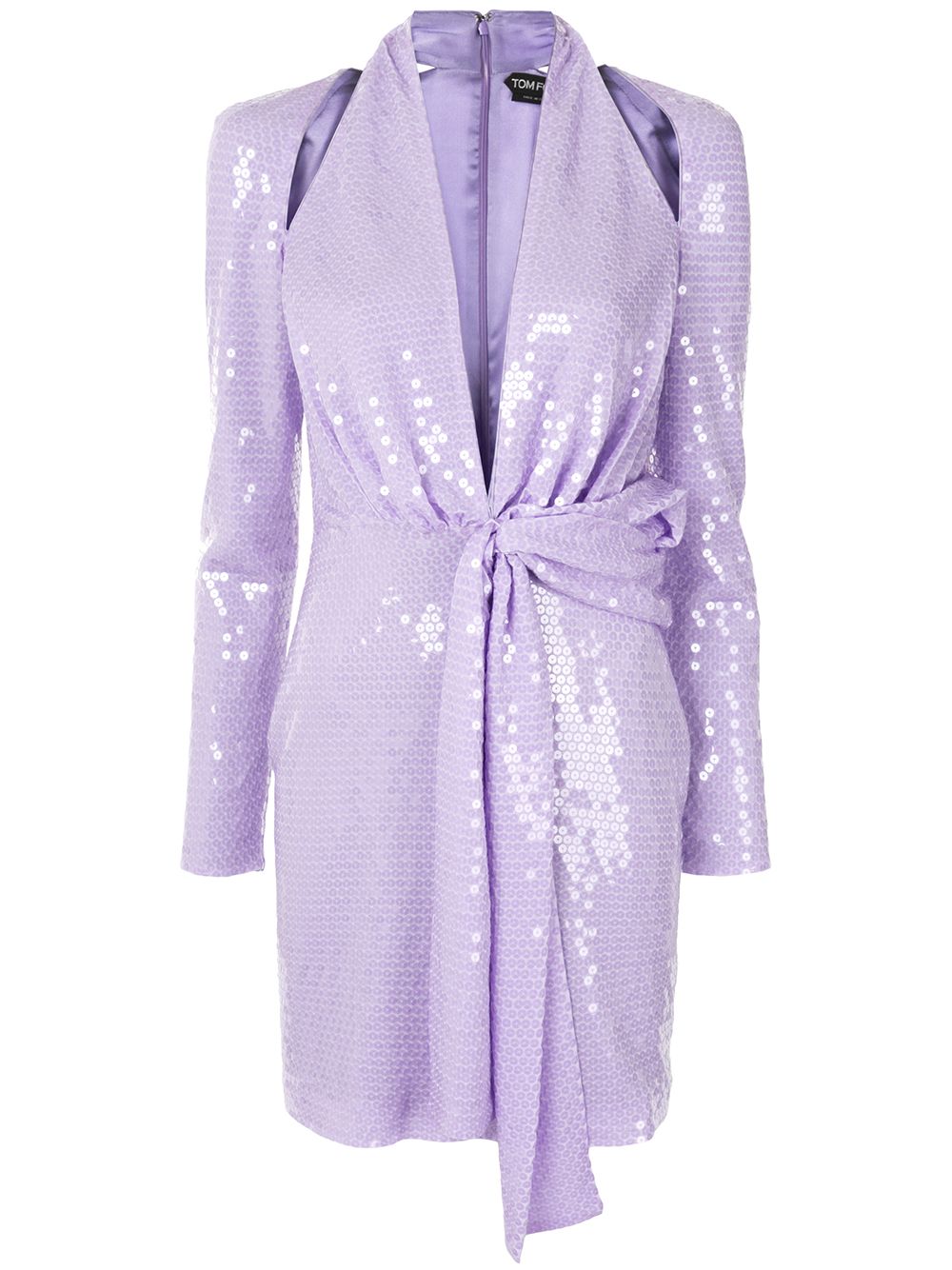 Sequin tie waist dress - Purple