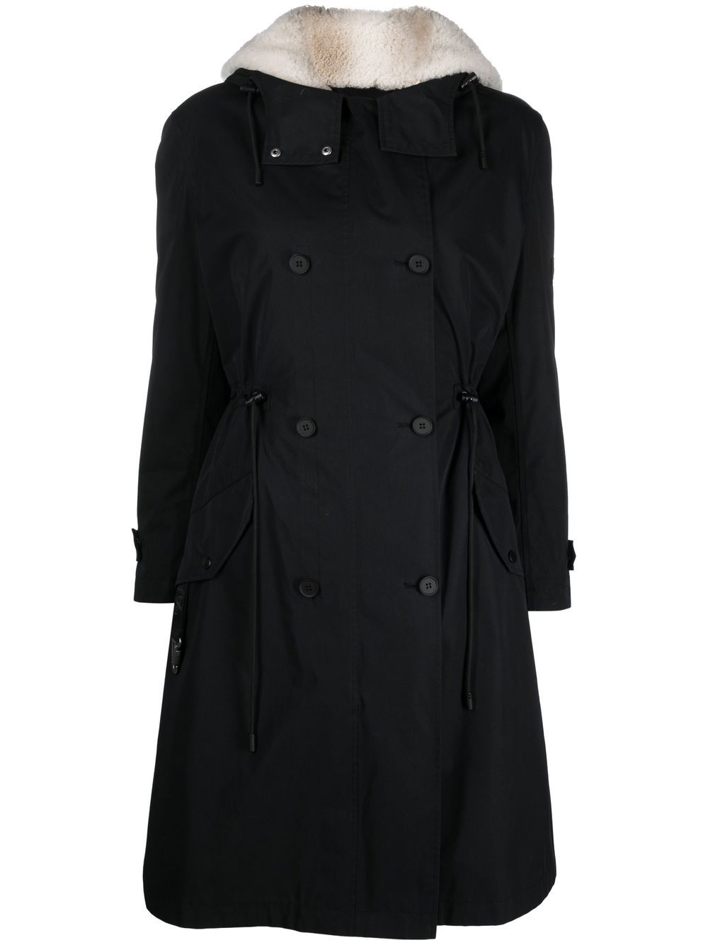 Shearling parka coat - Black