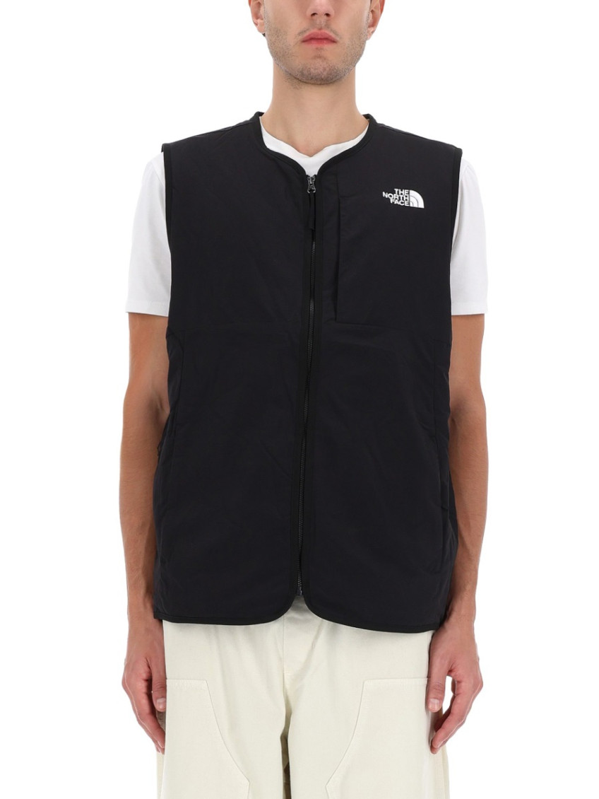 Black Logo Sleeveless Jacket