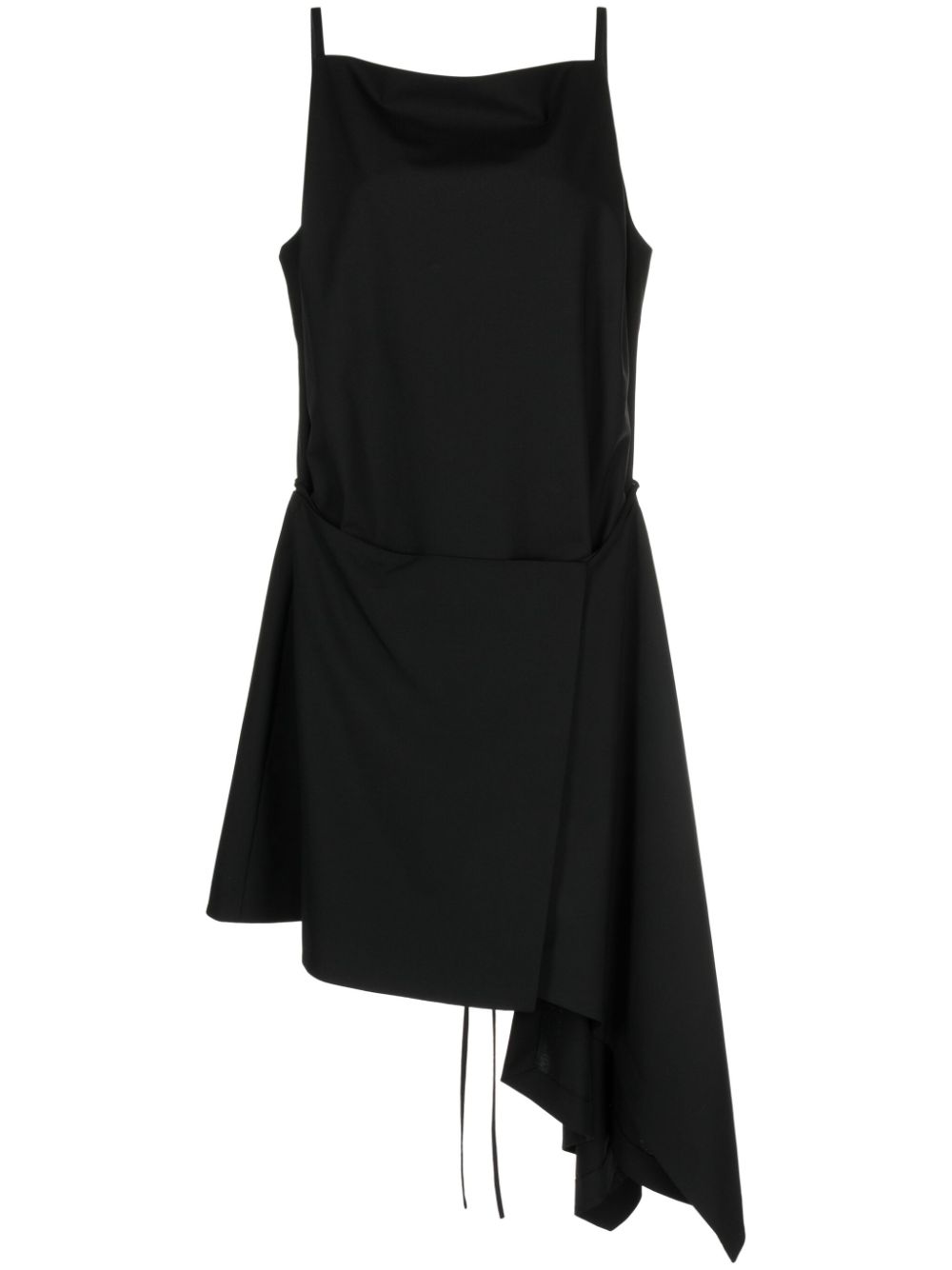 Asymmetric-hem sleeveless minidress - Black