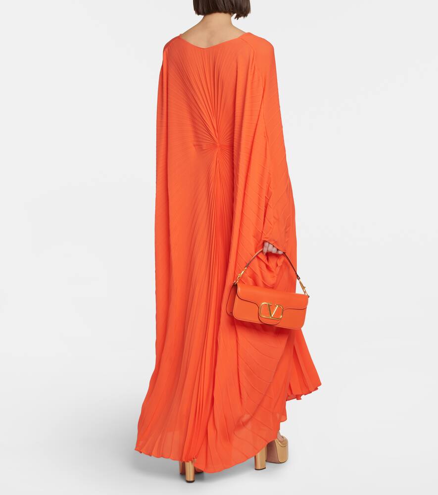 Pleated silk midi dress