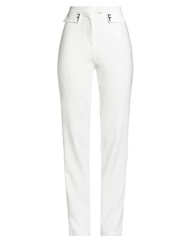 Woman Pants White Size 4 Polyester, Elastane