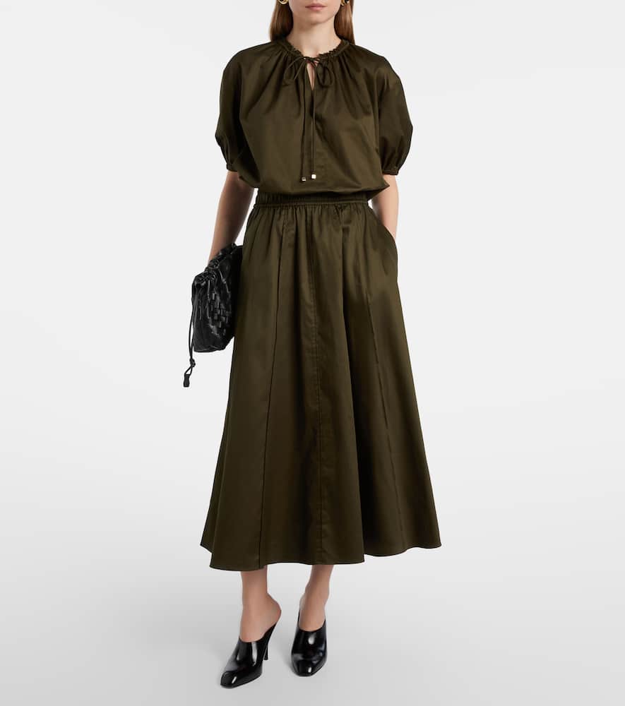 Manar cotton poplin maxi skirt