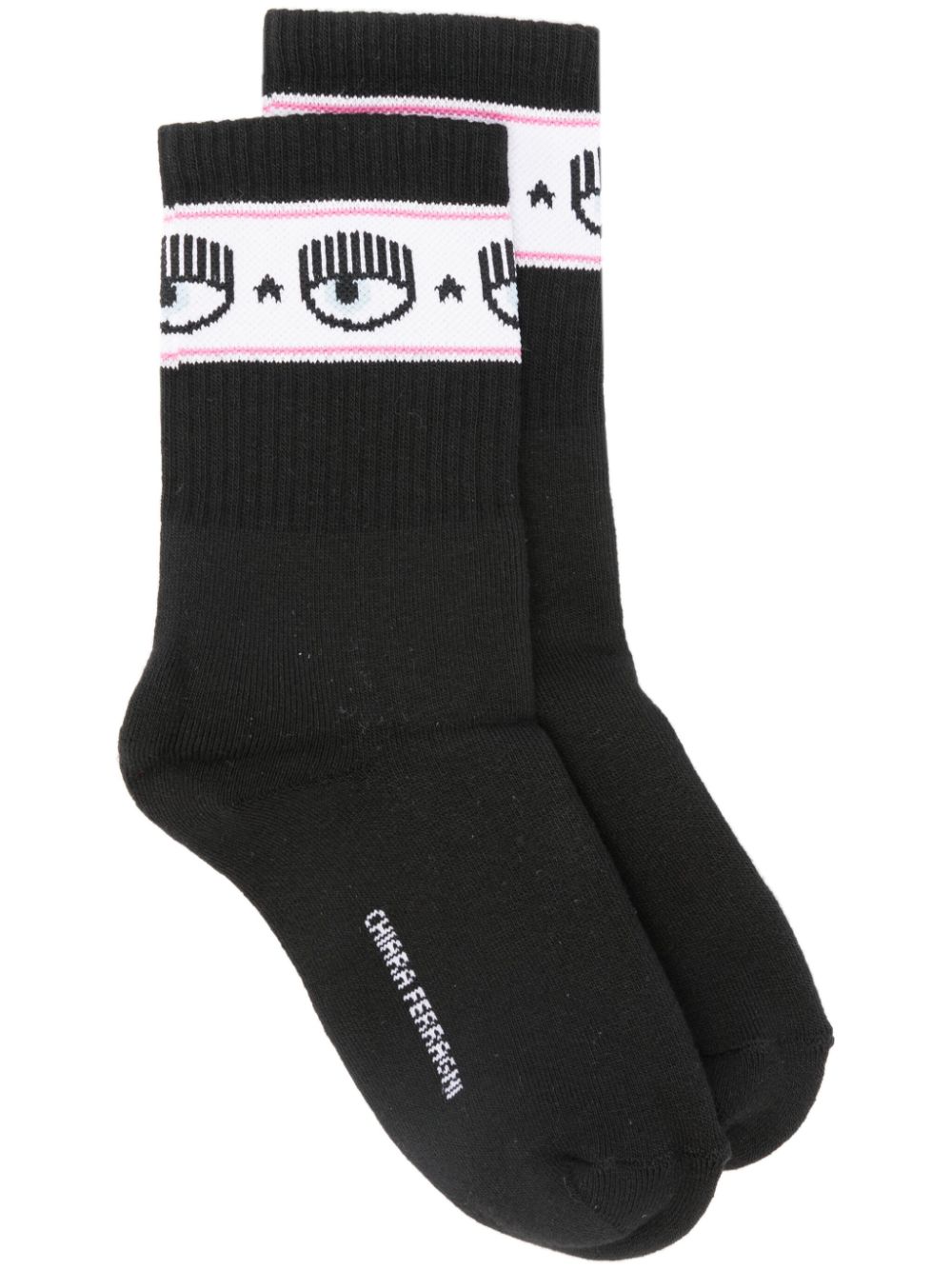 Eye Star ribbed-ankle socks - Grey