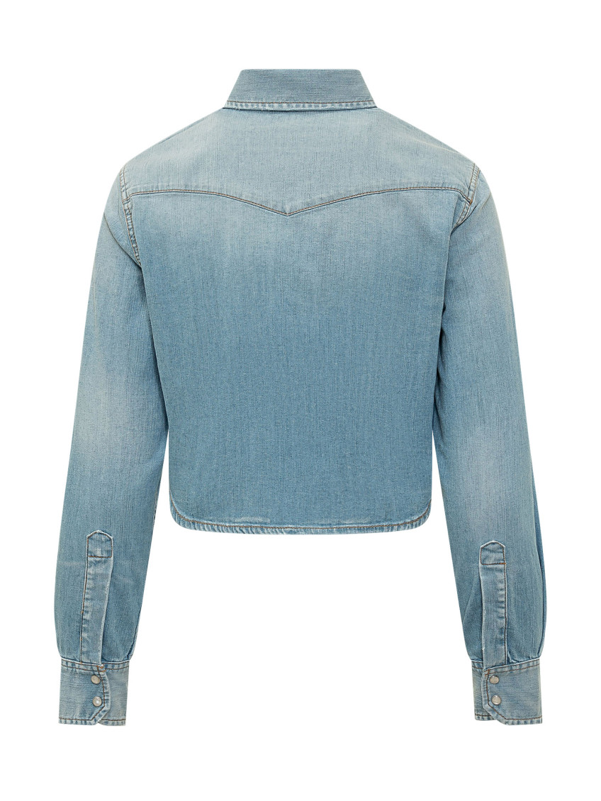 Blue Denim Regular Solid Shirt