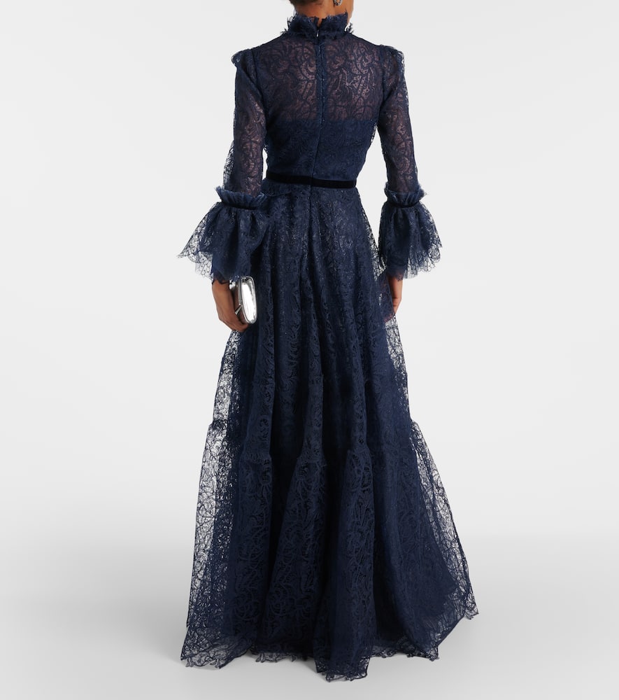 Ruched lace gown
