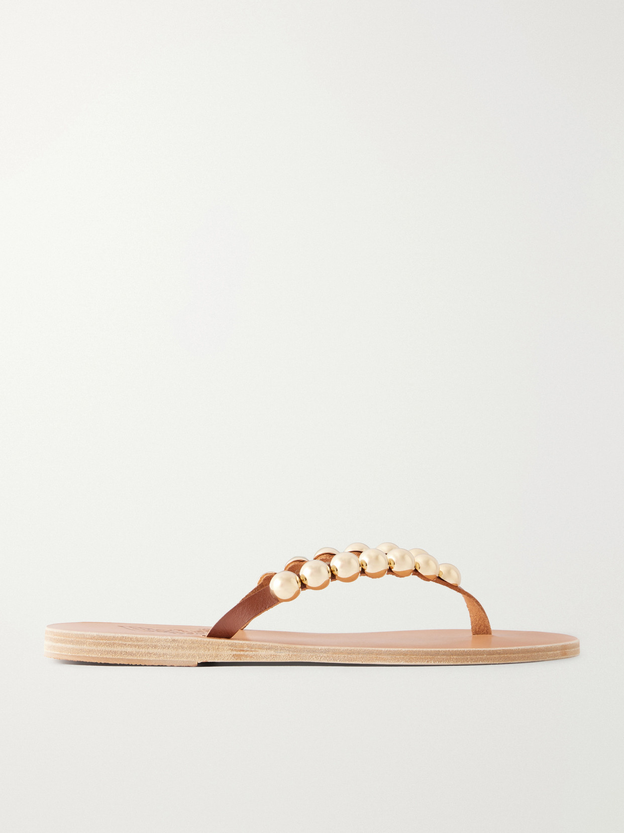 Endoxi Studded Leather Sandals - Tan