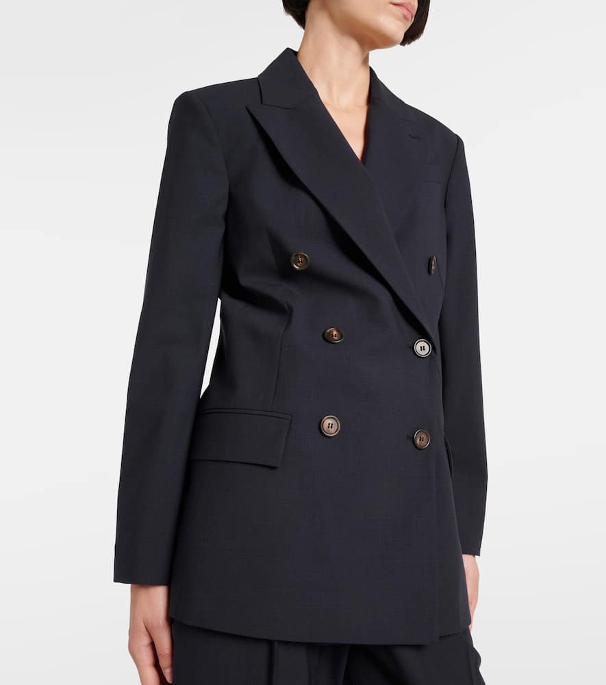Double-breasted wool-blend blazer