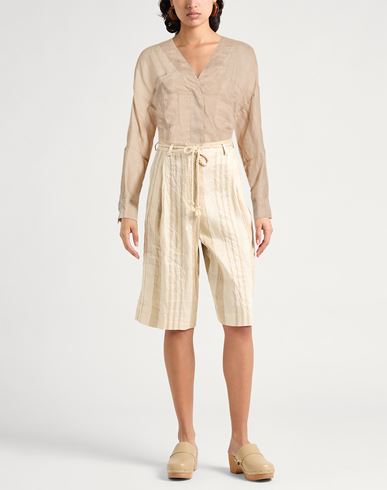 Woman Top Beige Size 8 Ramie