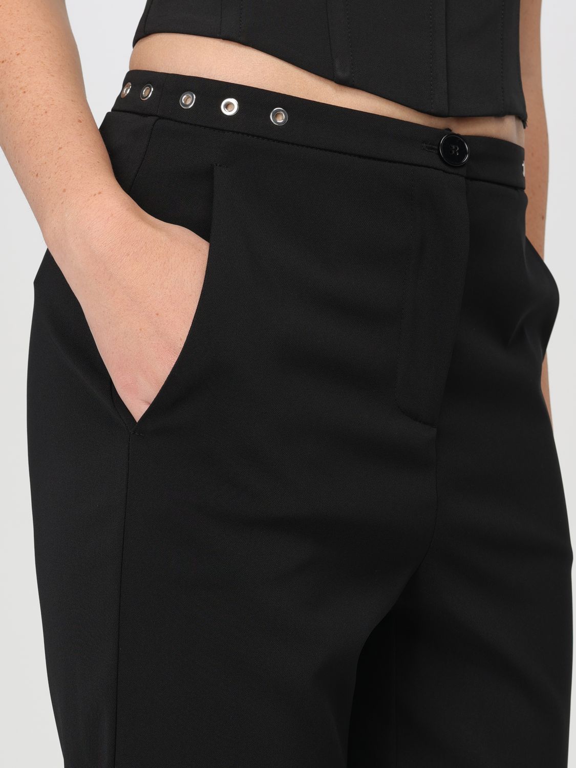 Essential cropped trousers - Black