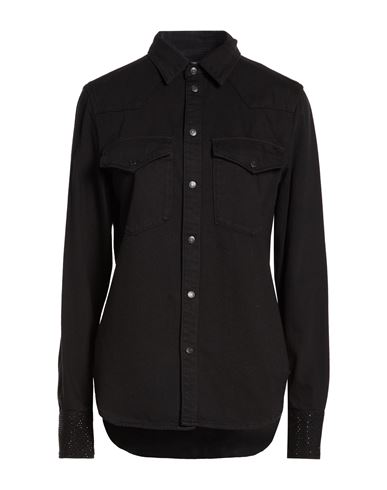 Woman Denim shirt Black Size S Cotton