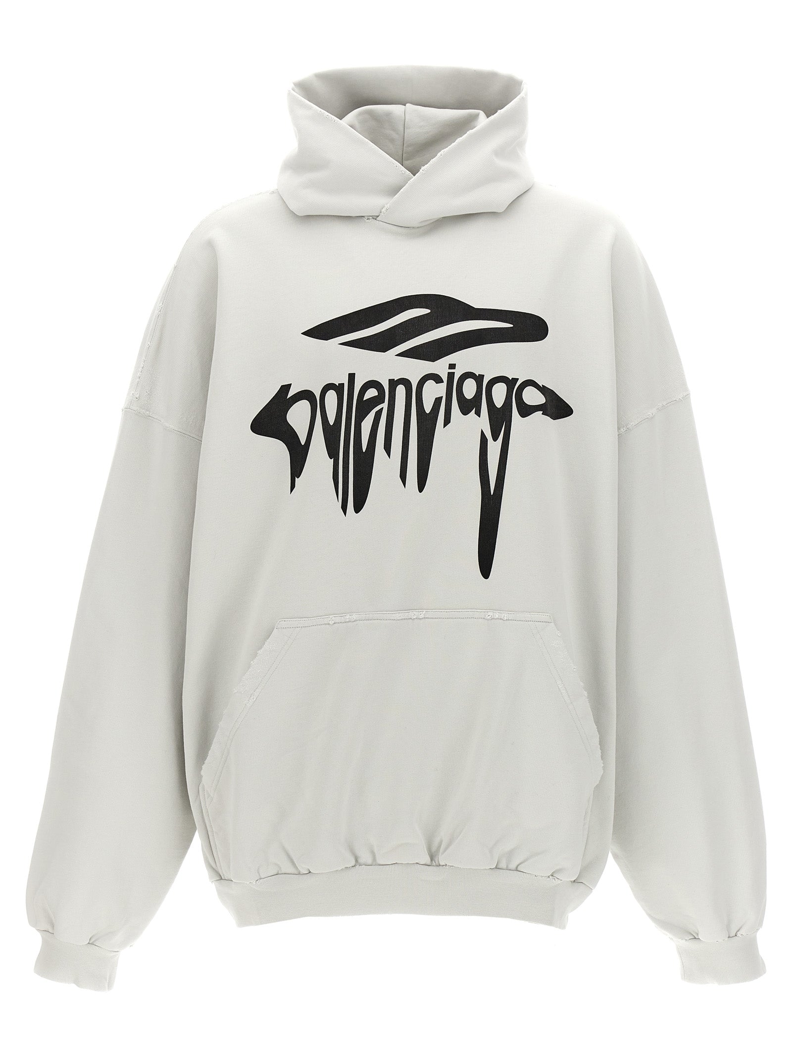 Logo-Print Cotton Hoodie — White
