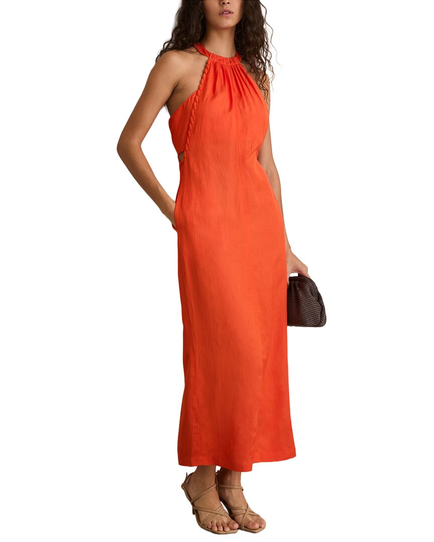 Erika Craft Stitch Linen-Blend Halter Dress
