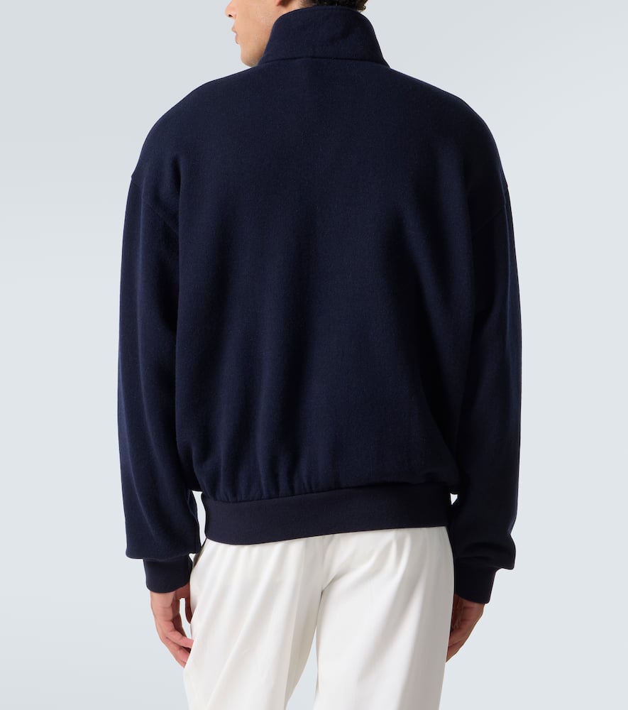 Cashmere and cotton bomber jacket