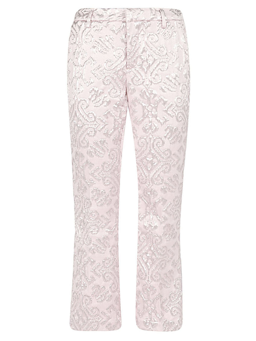 Light Pink Cropped Flared Trousers