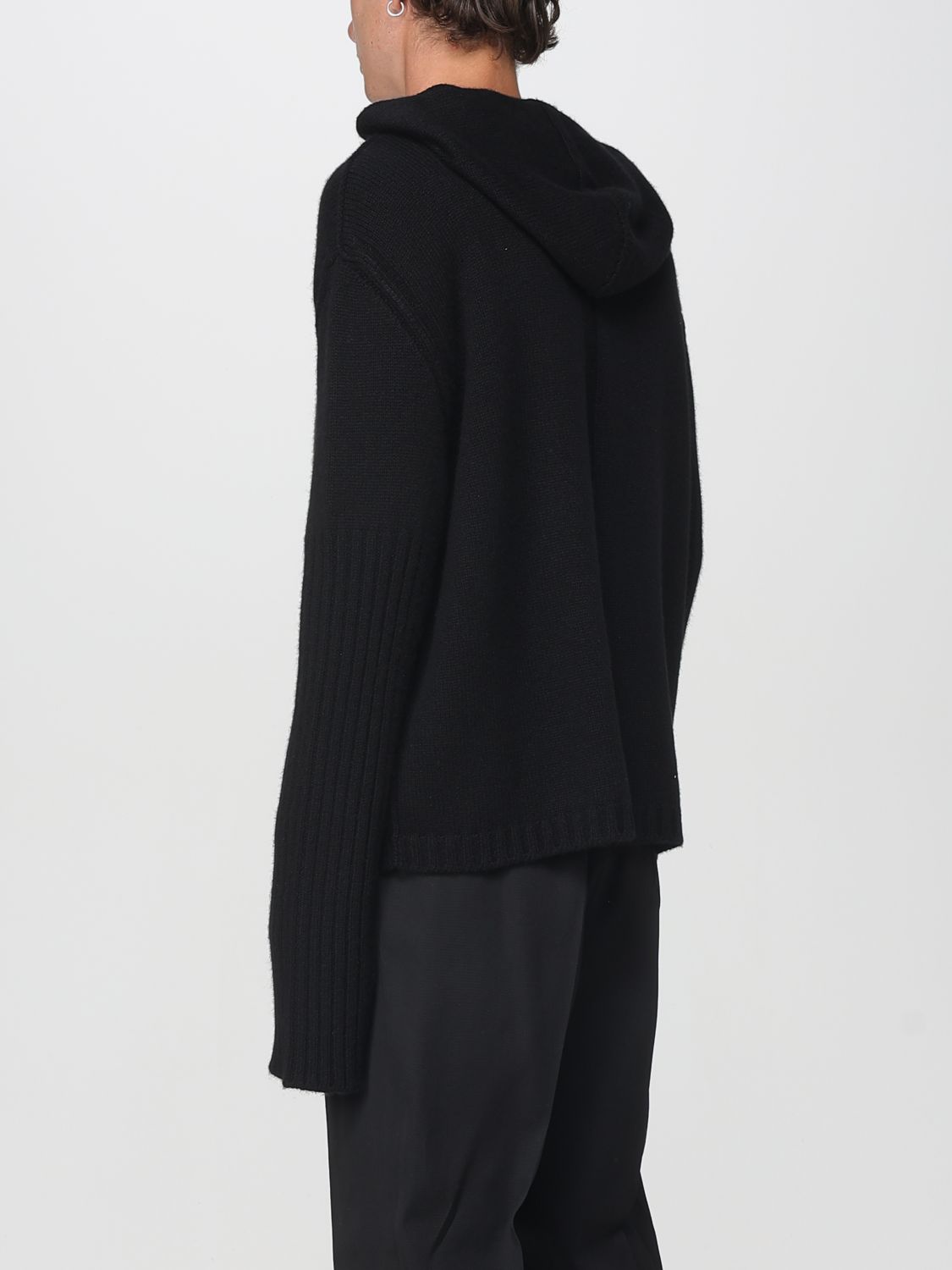Hooded ribbed-cuff cardigan - Grey