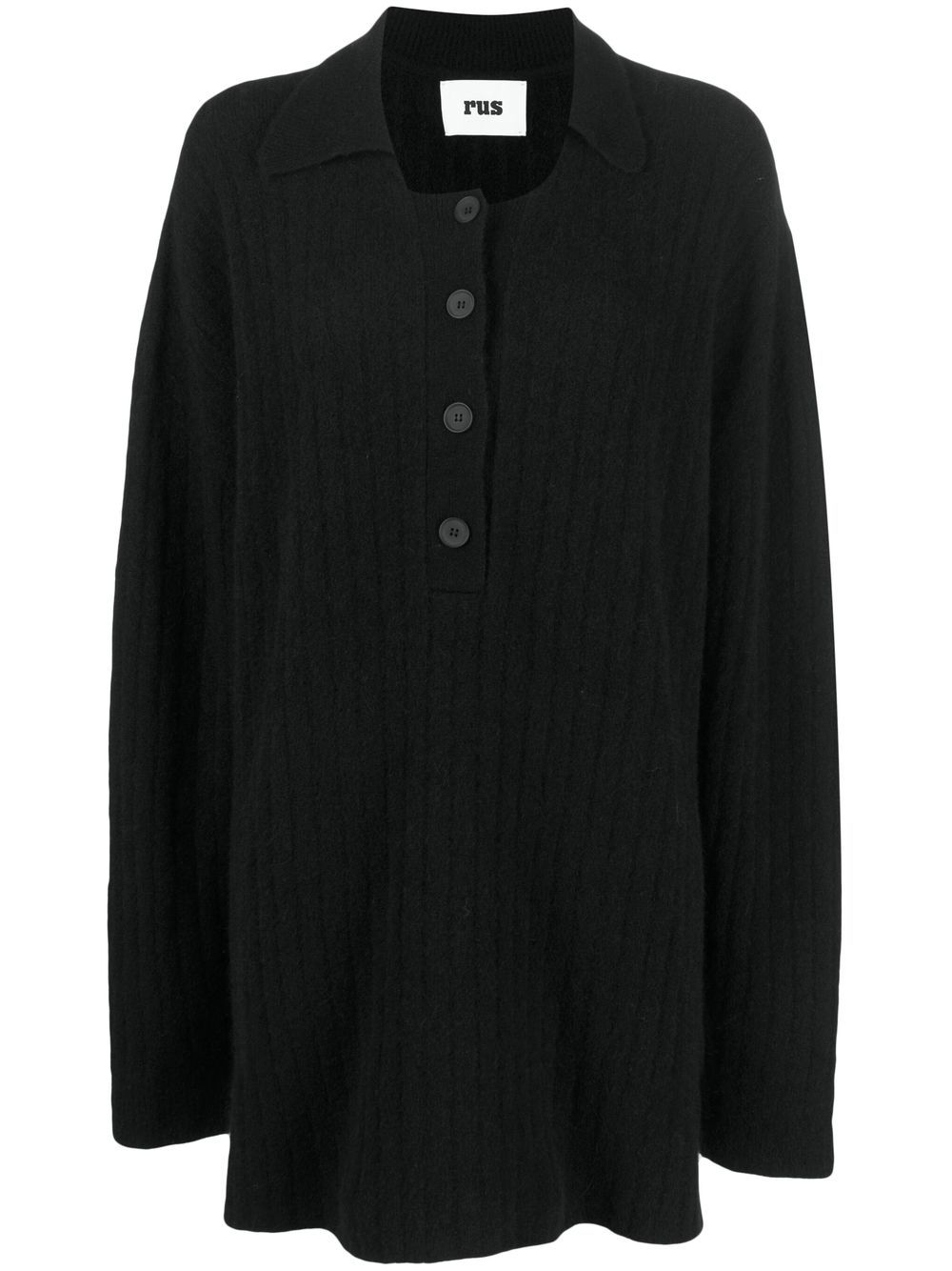 Button-front ribbed jumper - Blue