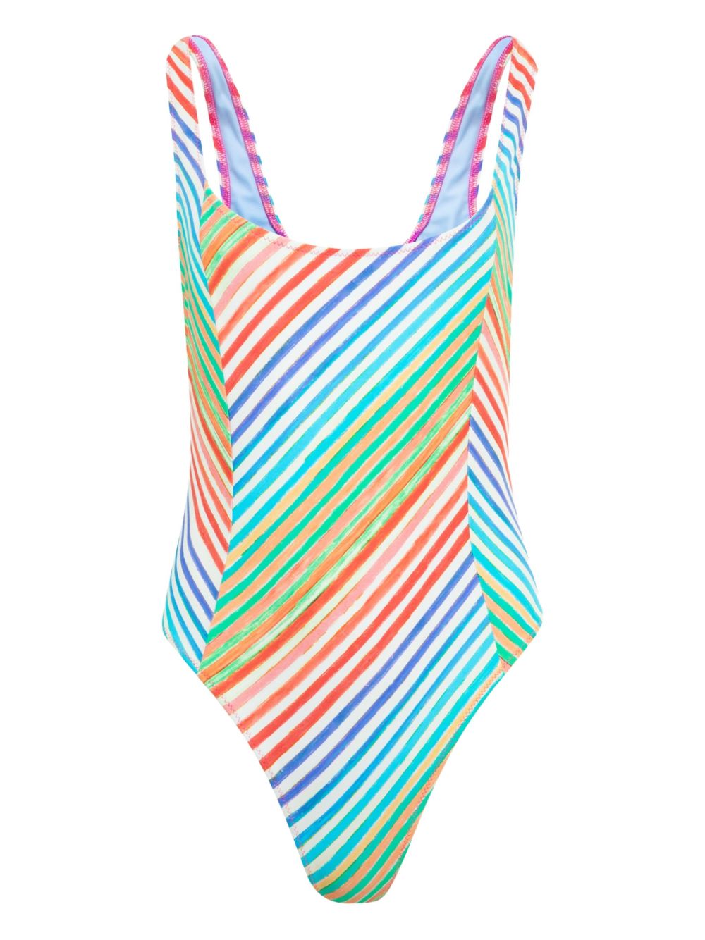 Bias Crayon striped swimsuit - Blue