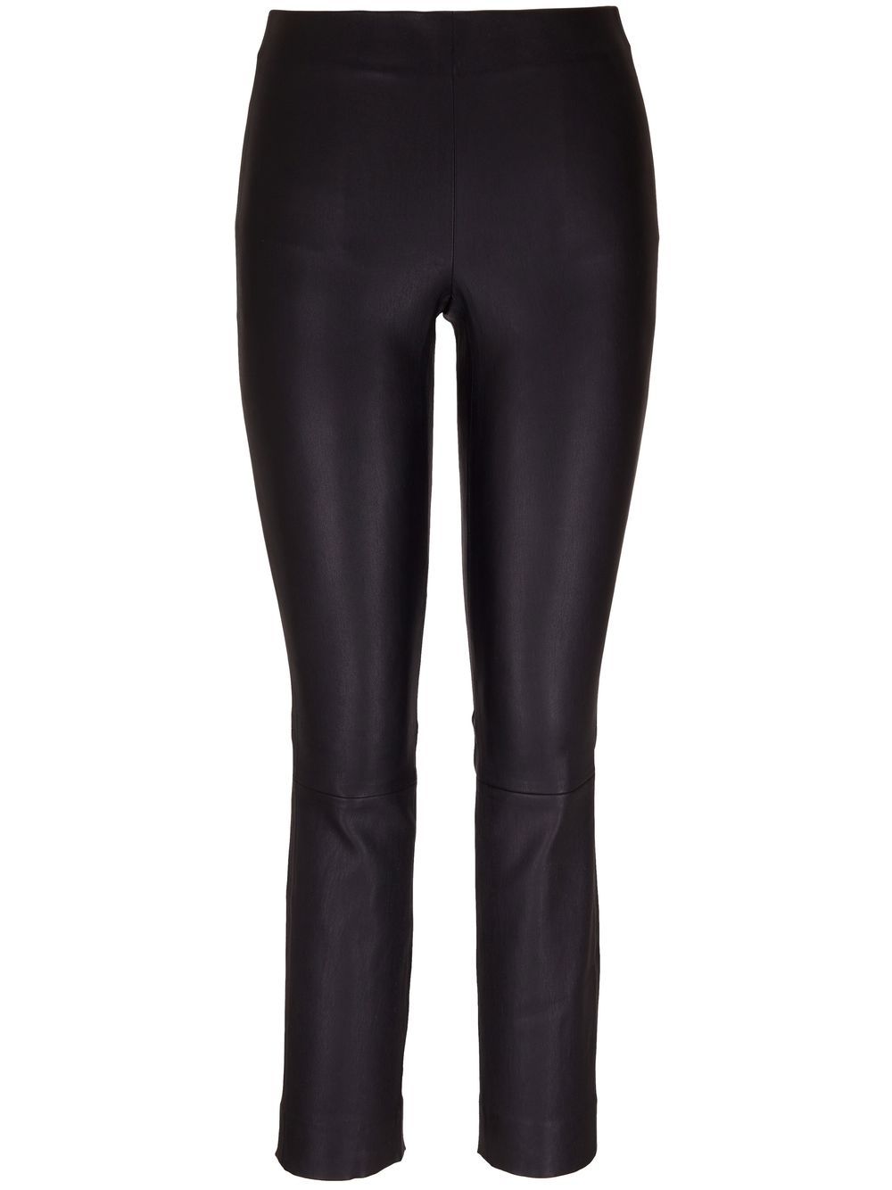 Leather slim-cut trousers - Black