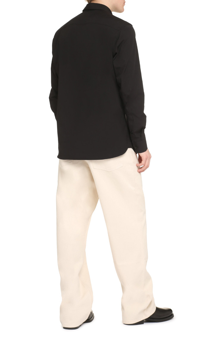 Black Slim Solid Shirt