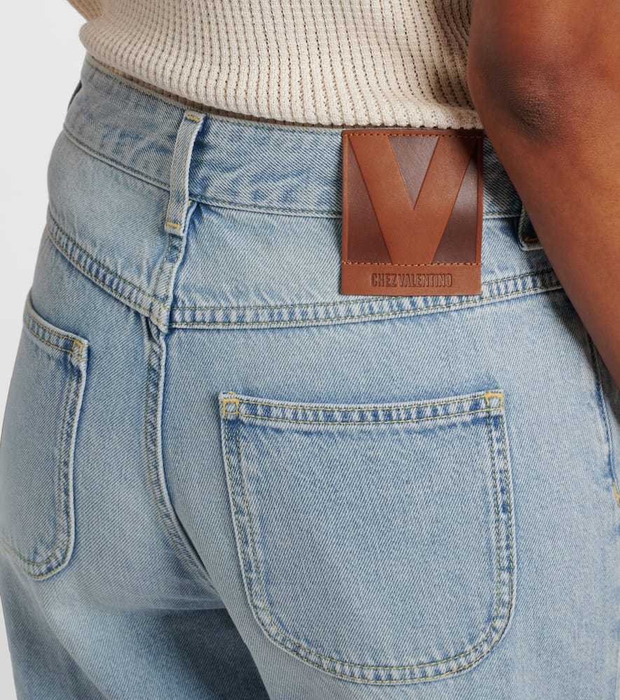 Mid-rise straight jeans