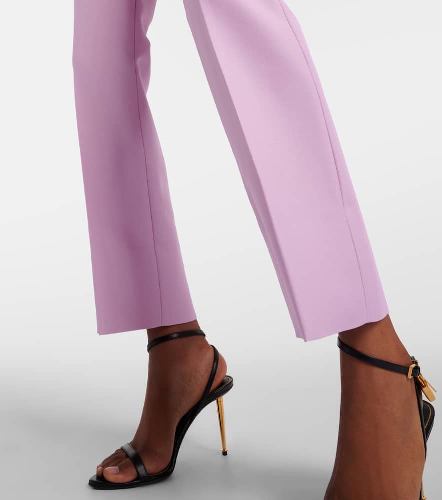 Wool-blend slim pants