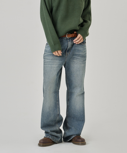Ichi Wide Bootcut Blue