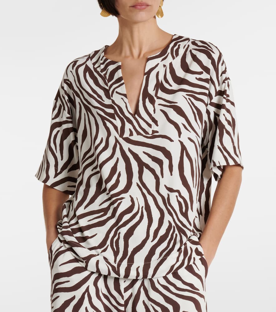 Siberia zebra-print jersey top