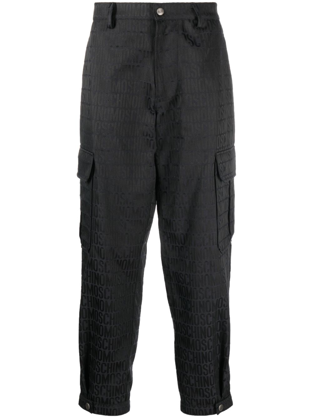 Logo-print cargo trousers - Black
