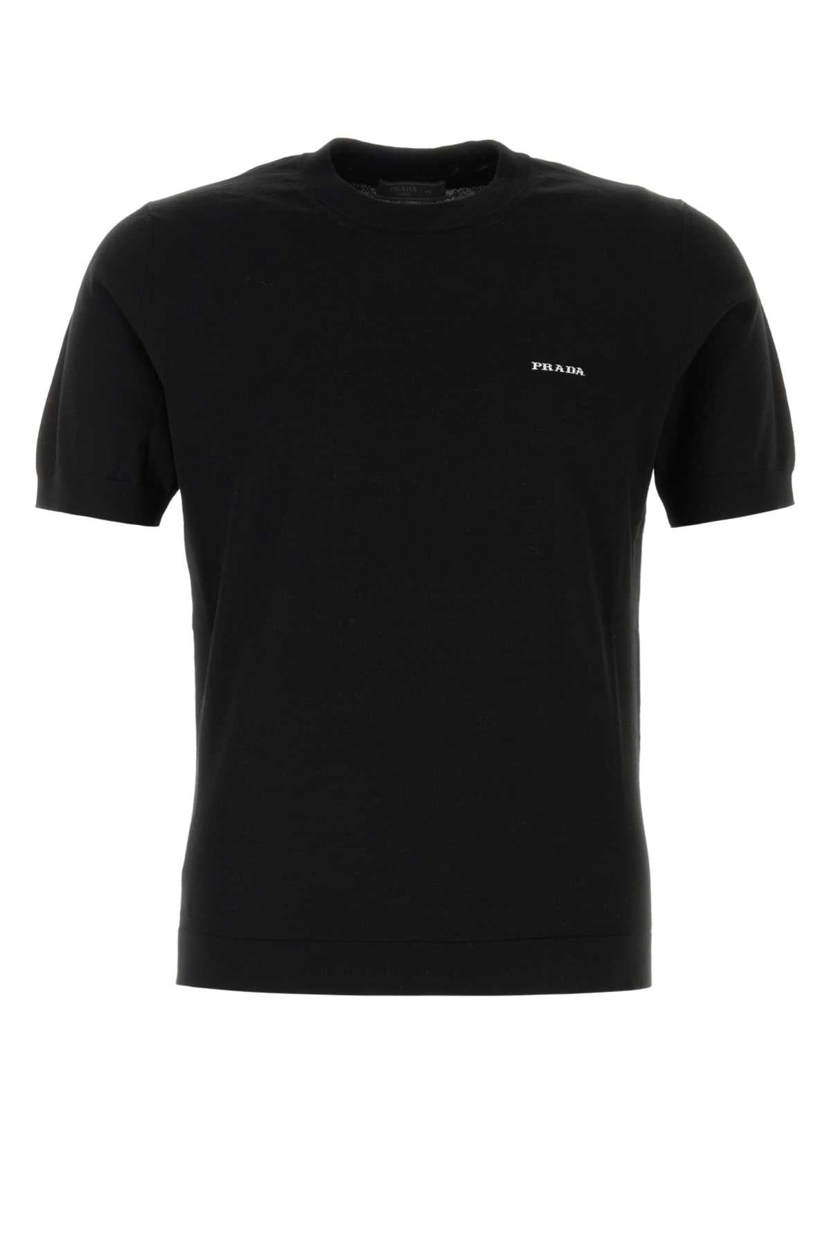 Logo-Embroidered Cotton Sweater — Black