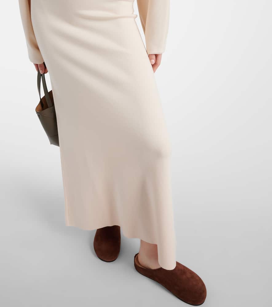 Robyn wool and cotton-blend maxi skirt