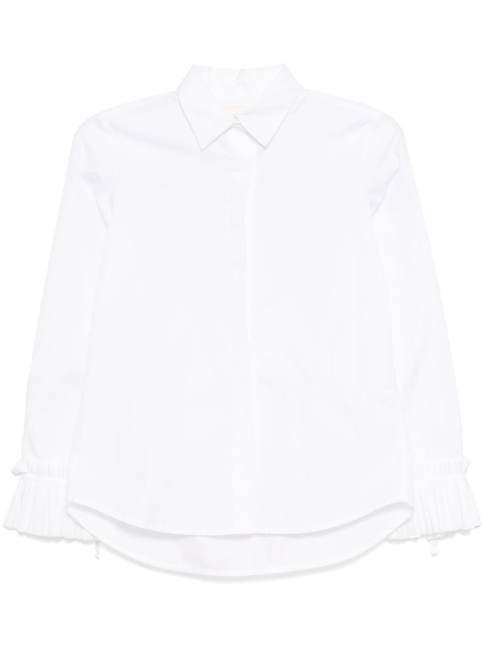 Slim-cut pleated shirt - White