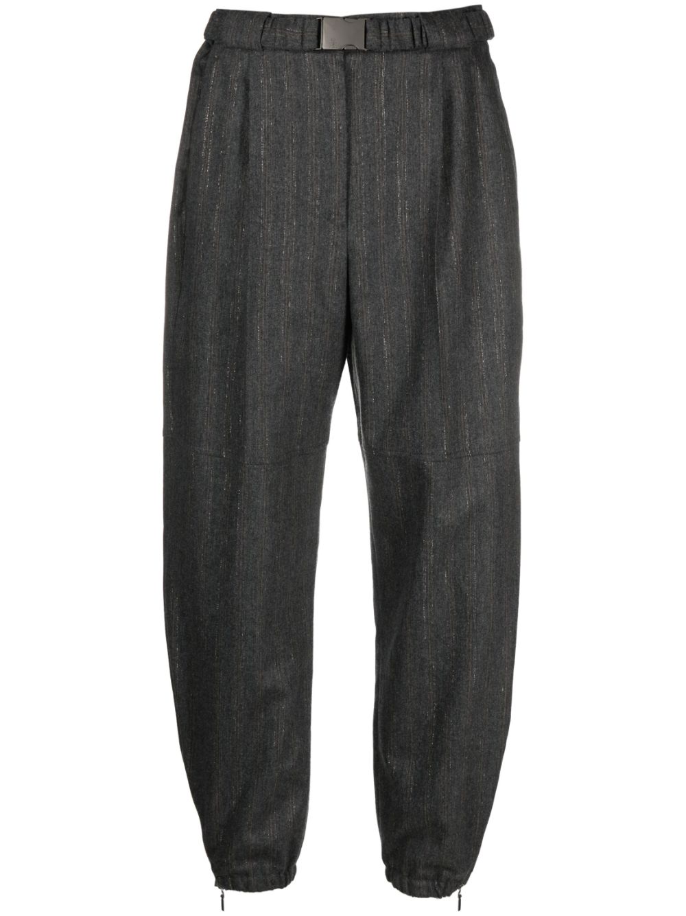 Belted-waist trousers - Grey