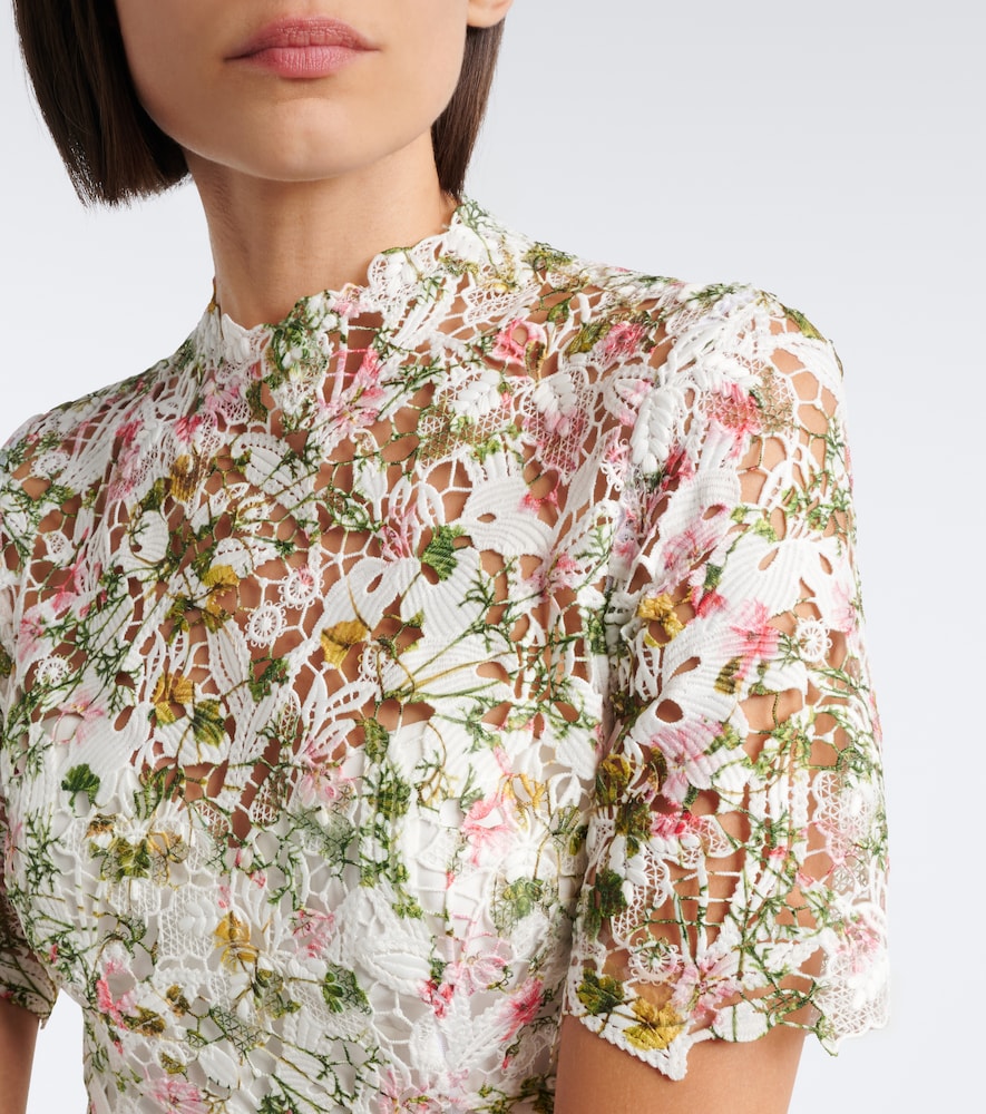 Floral lace midi dress