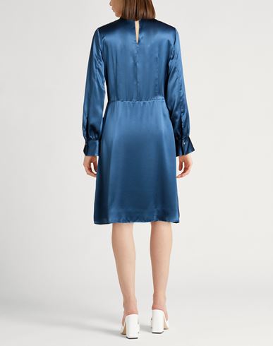 Woman Midi dress Slate blue Size 8 Silk