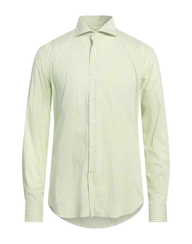 Man Shirt Light green Size 16 Cotton, Polyamide, Elastane