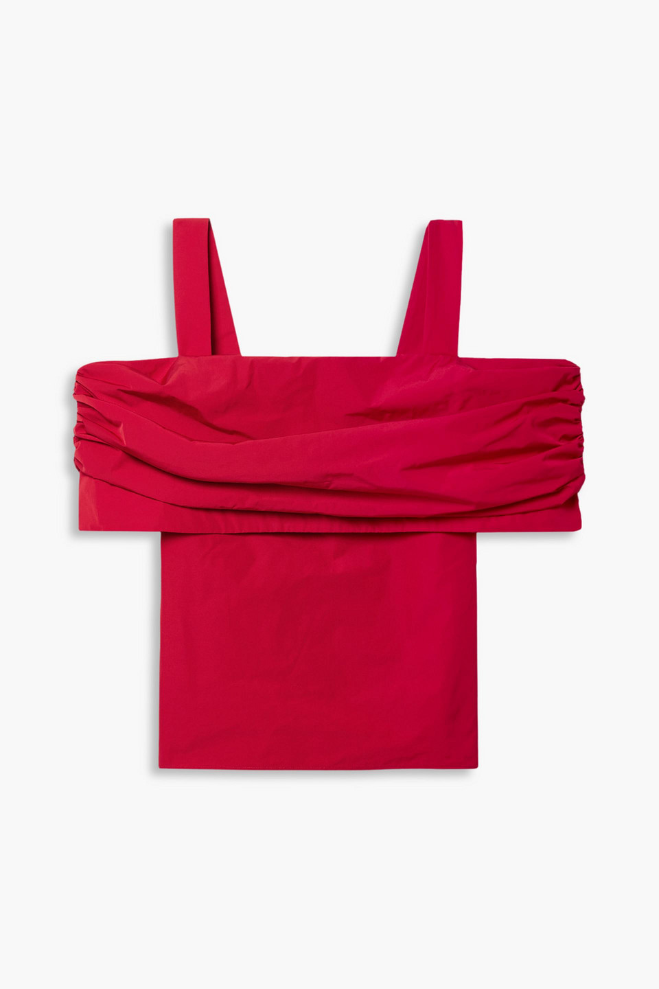 Balthus cold-shoulder ruched faille top