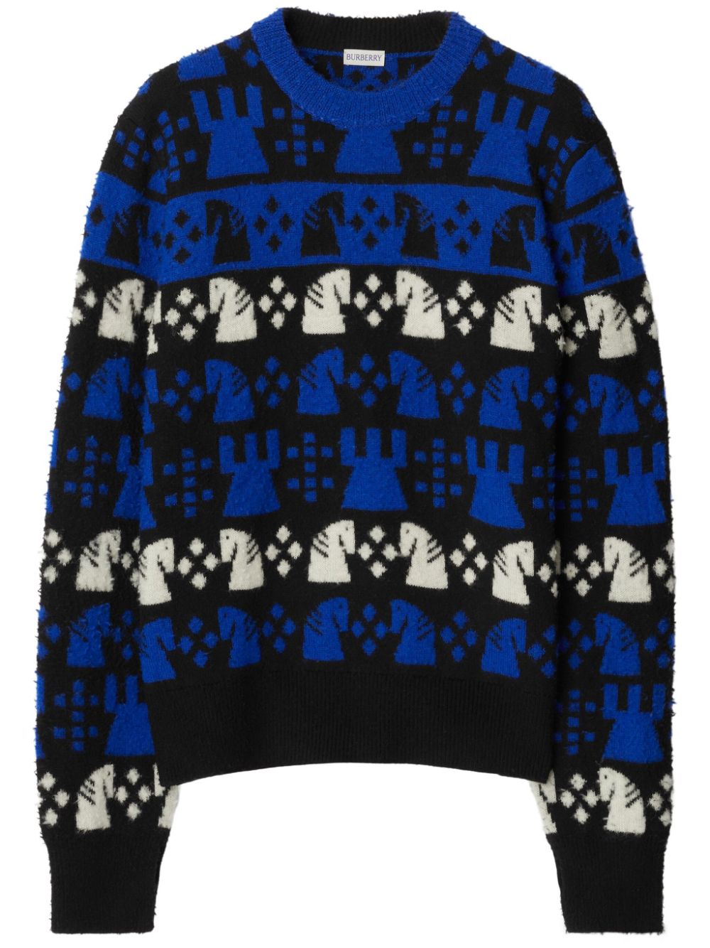 Chess intarsia wool-blend jumper - Black