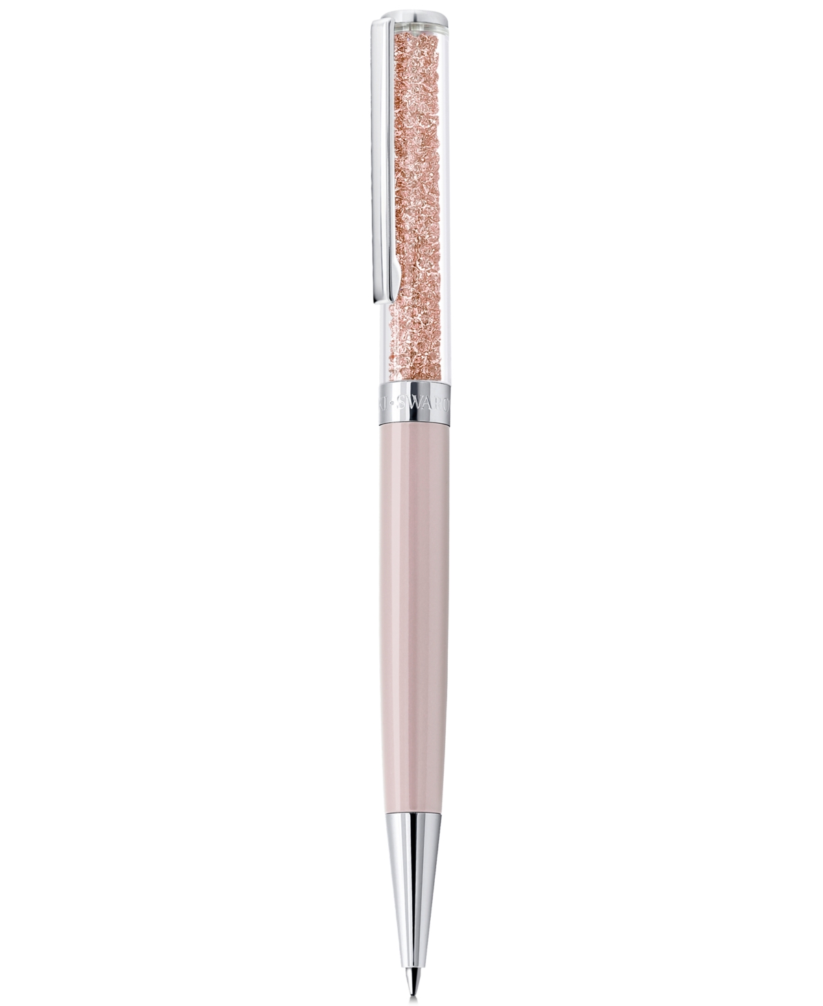Silver-Tone Crystalline Ballpoint Pen - Pink