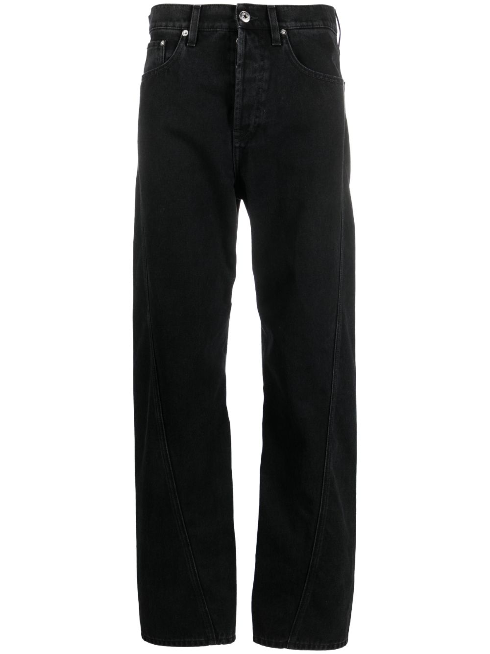 Twisted straight-leg jeans - Black
