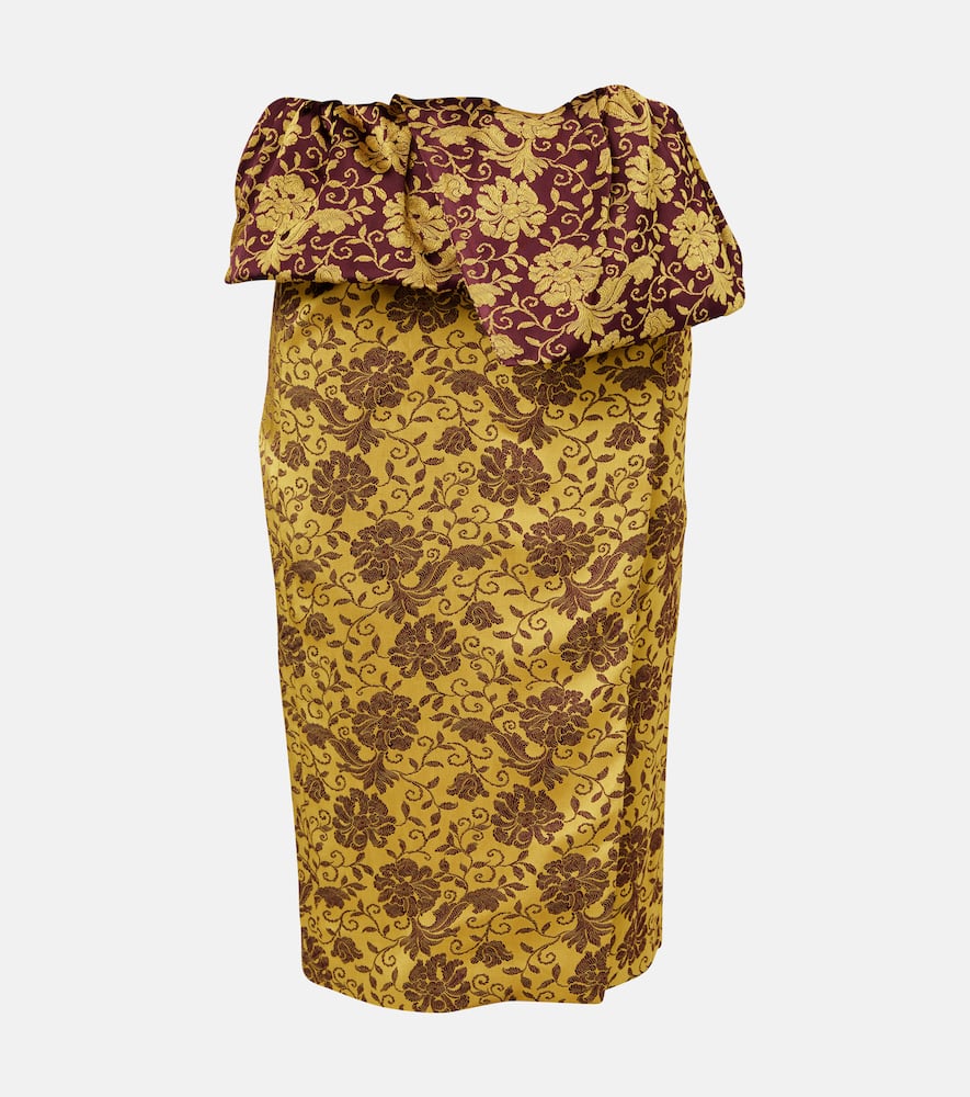 Floral ruffled midi skirt