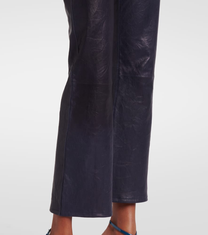 Reboot Crop leather bootcut pants