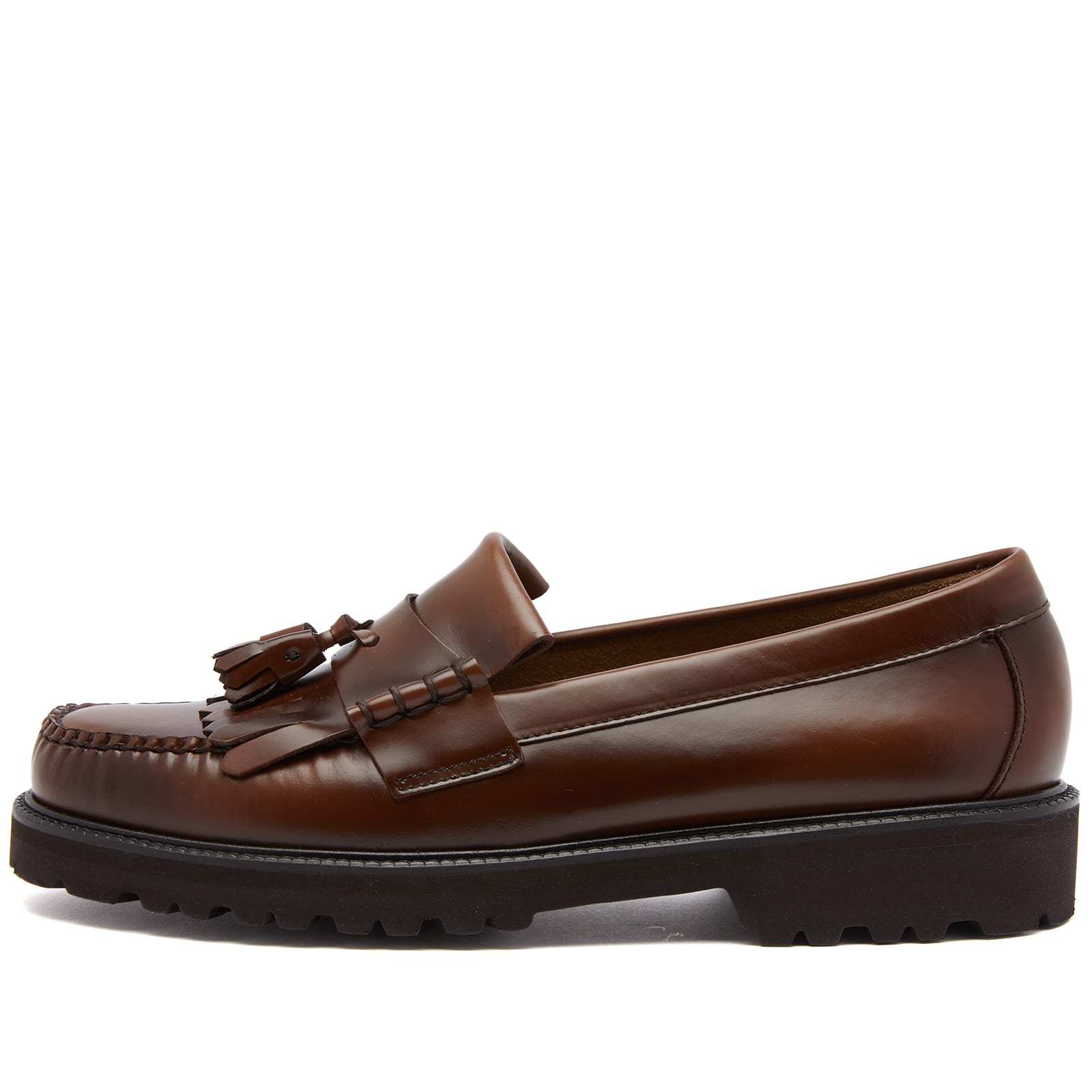 Men's Layton II 90s Kiltie Loafer in Mid Brown Leather, Size UK 7 