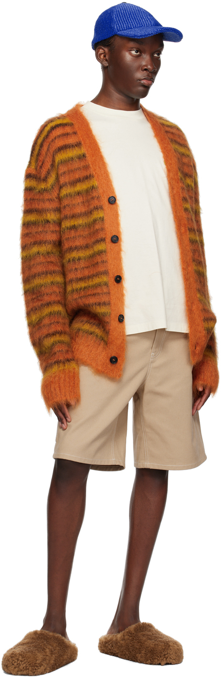 Orange striped cardigan