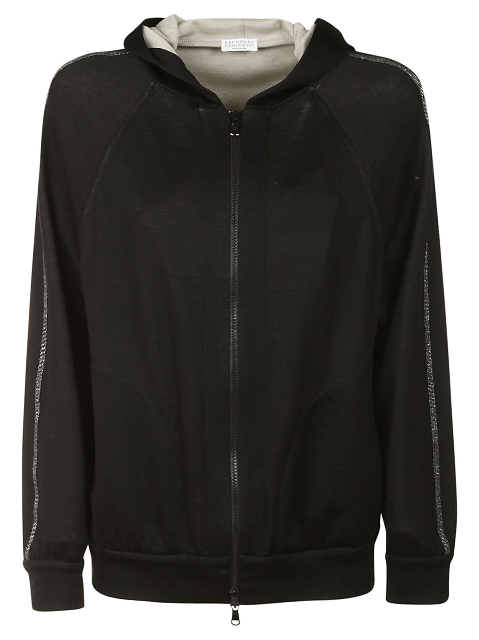 Bead-detail hooded jacket