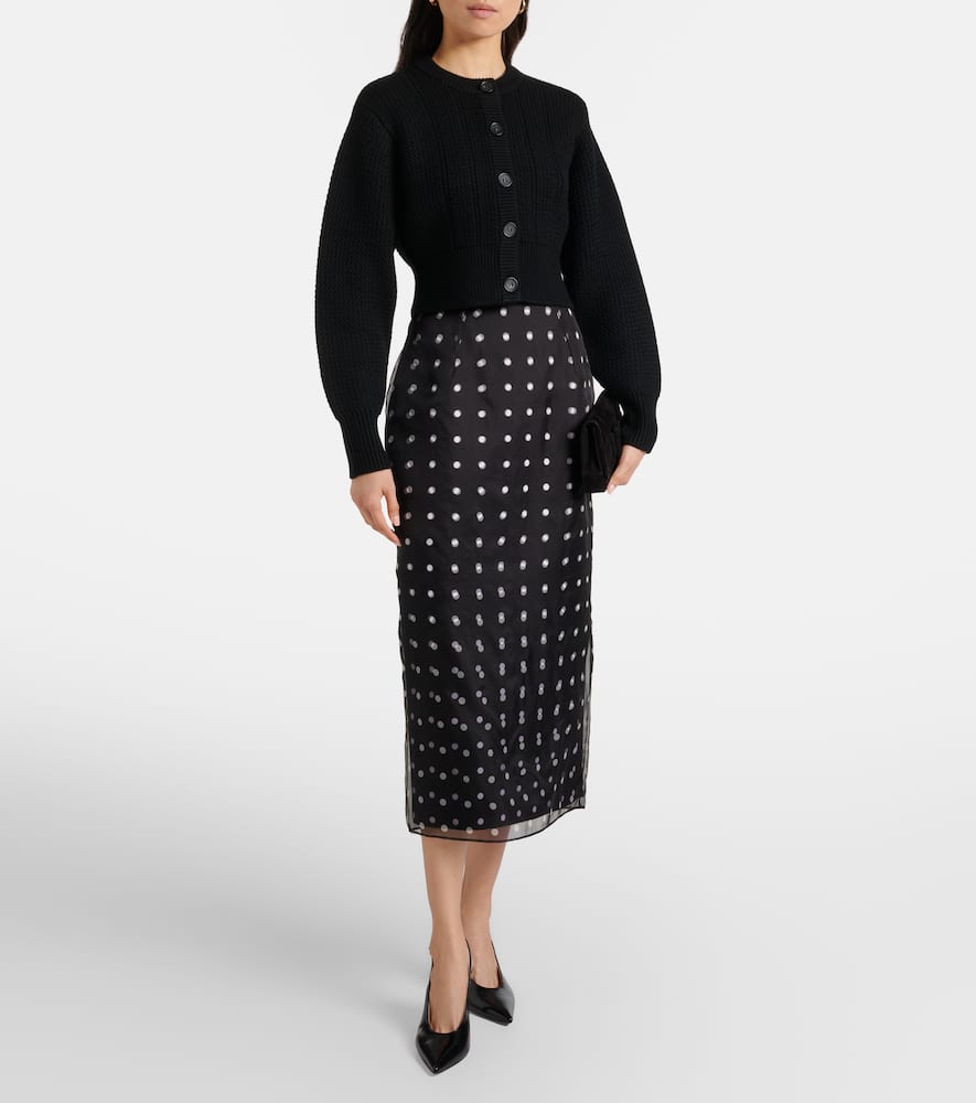 Bethan polka-dot silk taffeta pencil skirt