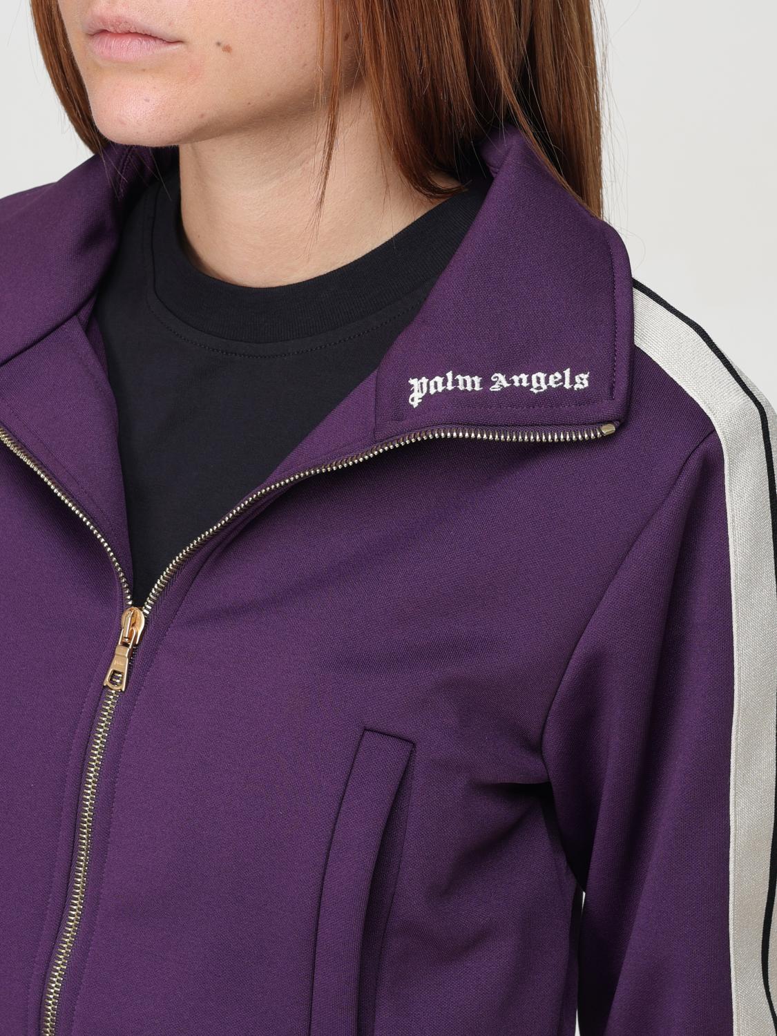 Logo-embroidered cropped jacket - Purple