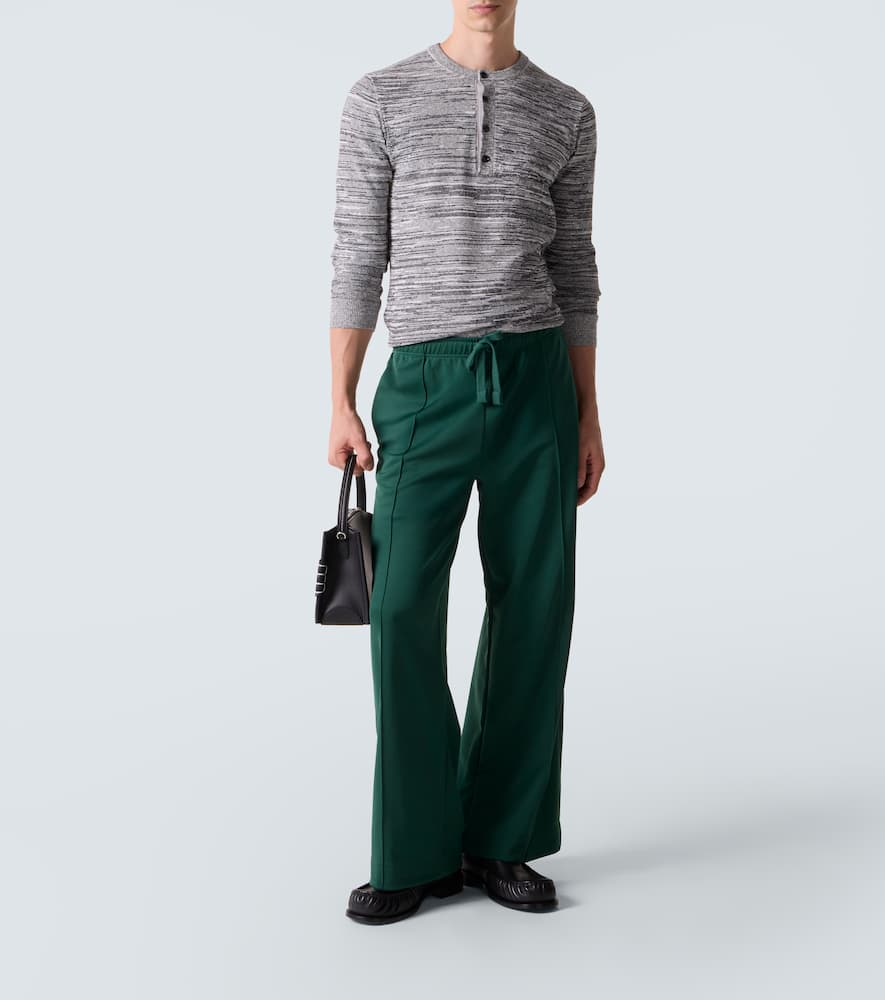 Cotton and linen-blend Henley shirt