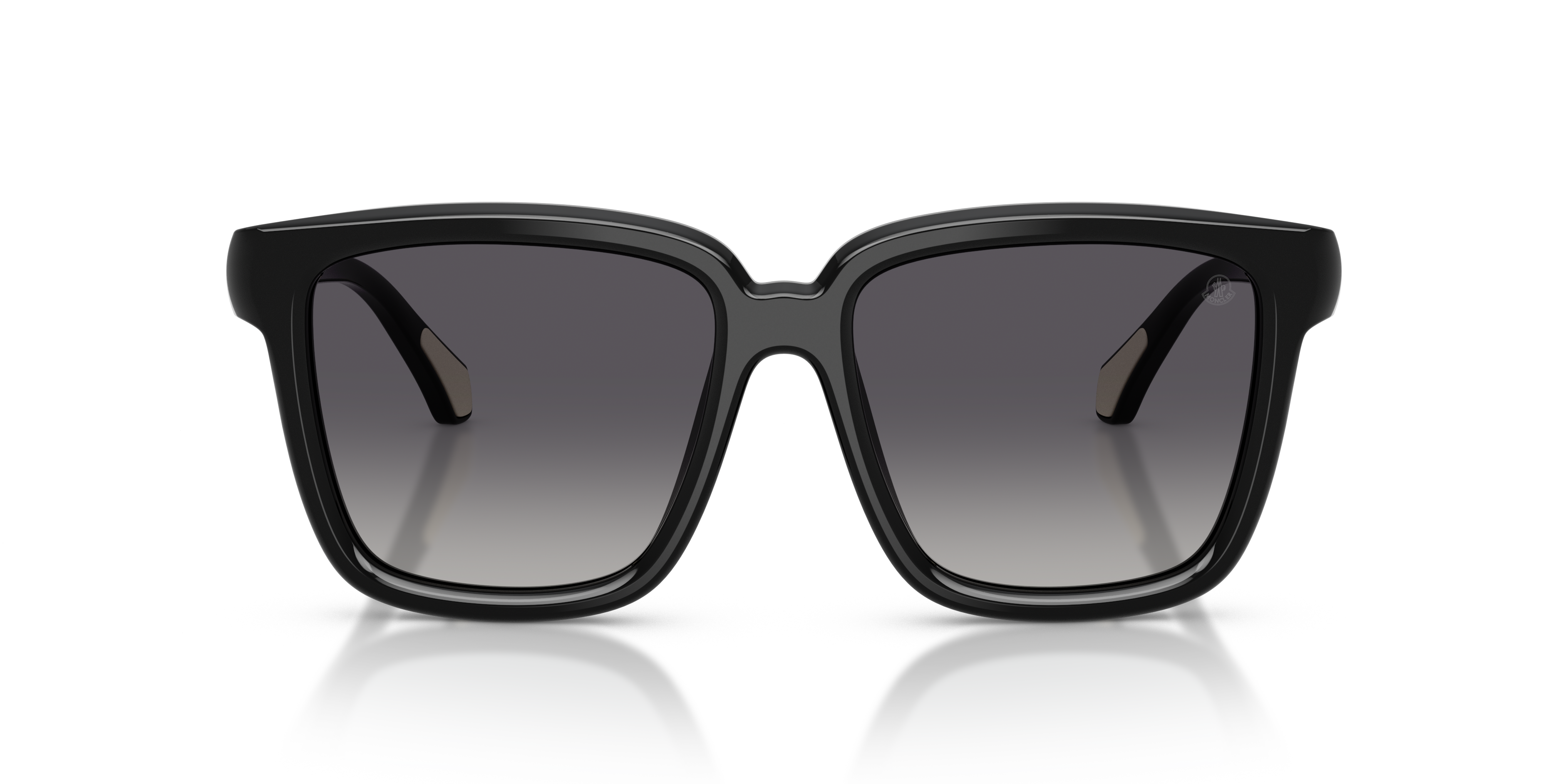 Moncler Uniseks Moncler ME6026 CLASICO 3001T3 Zonnebrillen Acetaat Zwart Grijs Kussen Gepolariseerd Genuanceerd
