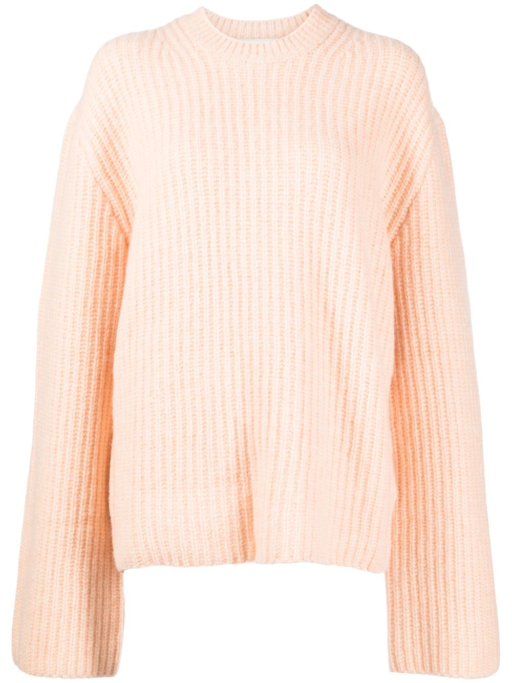 Extra-long-sleeve knitted jumper - Orange
